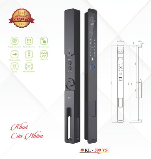 khóa cửa nhôm kassler KL-599 vs