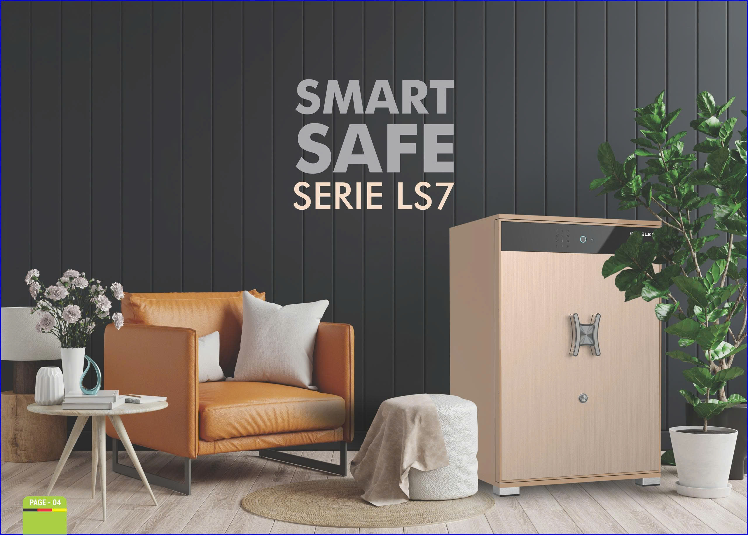 Két Sắt Vân Tay Kassler KL-75LS7 Gold Sand