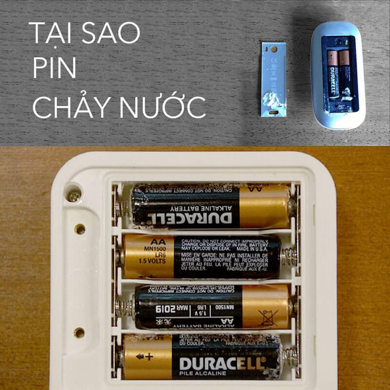 pin alkaline bị chảy nước