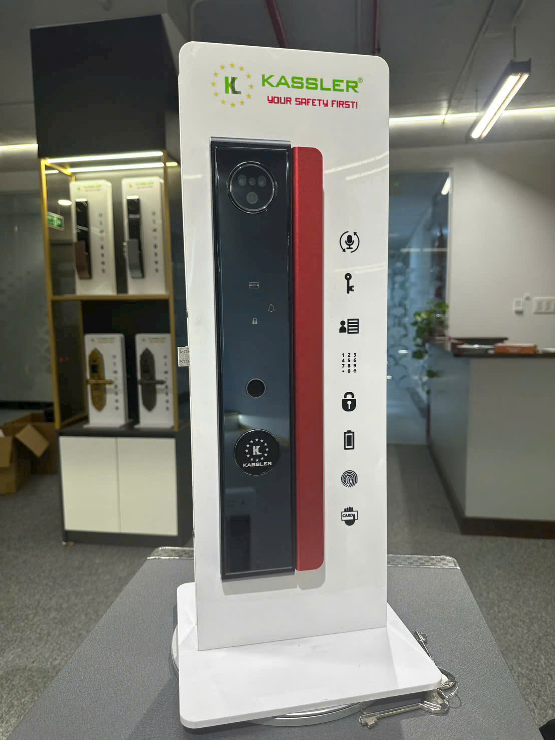 Khóa Vân Tay Phong Thủy Kassler KL-808 CNC Màu Đỏ