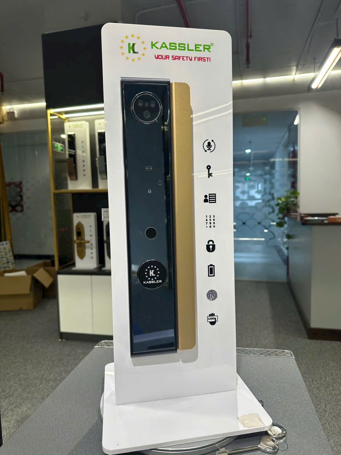 Khóa Vân Tay Phong Thủy Kassler KL-808 CNC Màu Vàng