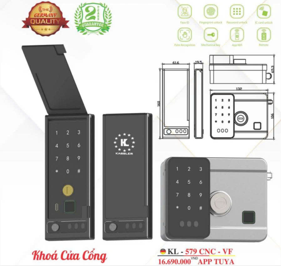Khóa Cửa Cổng Kassler KL-579 CNC VF Chính hãng giá tốt
