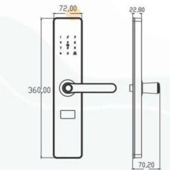 Kích thước Khóa vân tay Kassler KL-399 Copper